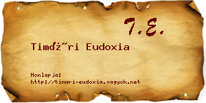 Timári Eudoxia névjegykártya